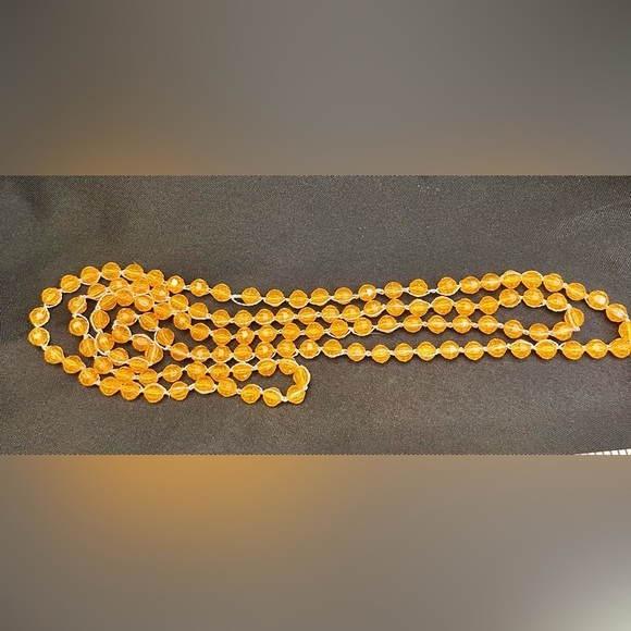 Faceted Orange Beaded Necklace with Silver Chain School Color Tennessee Fan Gift - Picture 3 of 6